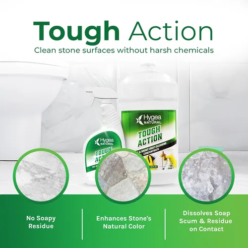 Vista 2 de Hygea Natural Tough Action - Limpiador de azulejos y lechadas Duo - Limpia profundamente la suciedad y la suciedad, acondiciona y mejora