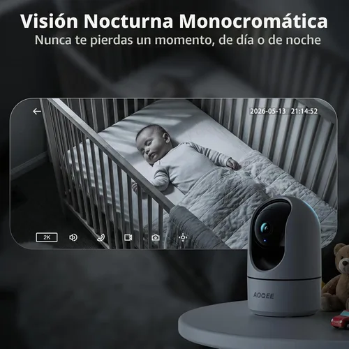 Vista 6 de AOQEE Cámaras 5G para seguridad en el hogar interior, monitor de mascotas