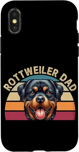 Vista 5 de Rottweiler Dad Rottie Father Dog Parent Father's Day Retro Case for iPhone 16