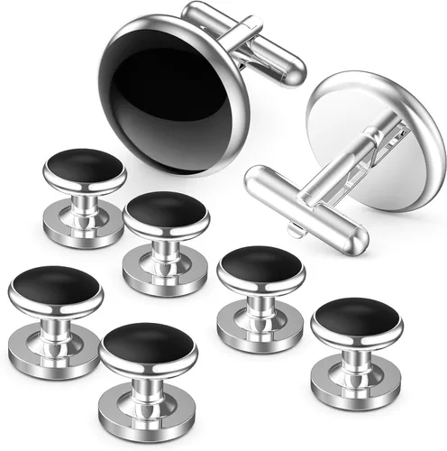 Vista 15 de Lictin Men's Cufflinks Cuff Links for Men, Stainless Steel Tuxedo Shirt Cuff Links Set
