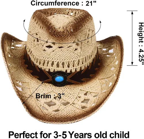 Vista 35 de Sombrero vaquero de paja con banda decorada, para disfraces de niños, de Simplicity