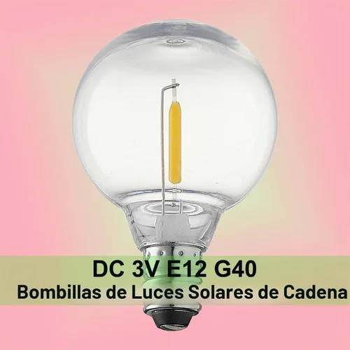 Vista 3 de Bombillas solares de 3 V CC de bajo voltaje, paquete de 25