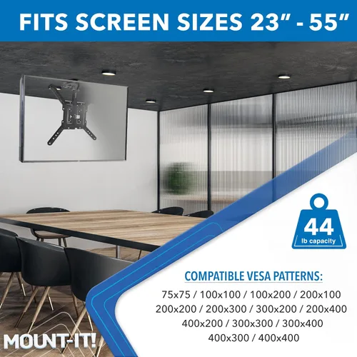 Vista 8 de Mount-It! Soporte plegable para TV de techo para televisores de 23 a 55 pulgadas, soporte abatible que ahorra espacio para techos planos e