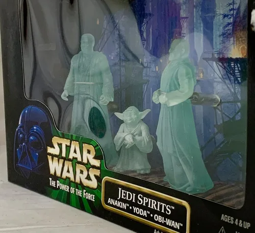 Vista 3 de Star Wars El poder de la fuerza Escenas de cine Espíritus Jedi (Anakin, Yoda, Obi-Wan) Figura de acción Multi-Pack