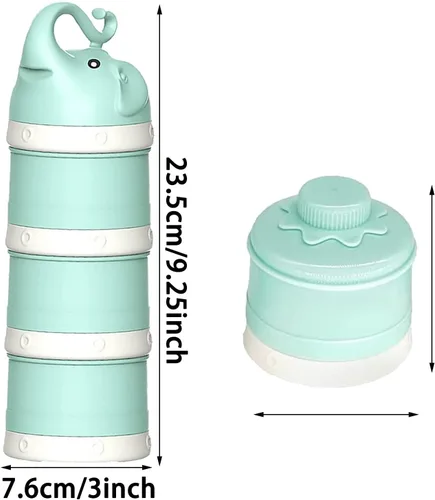Vista 2 de Dispensador de leche en polvo para bebés, 2 unidades, de 3 capas, dispensador de fórmula, dispensador portátil de leche en polvo, contenedor