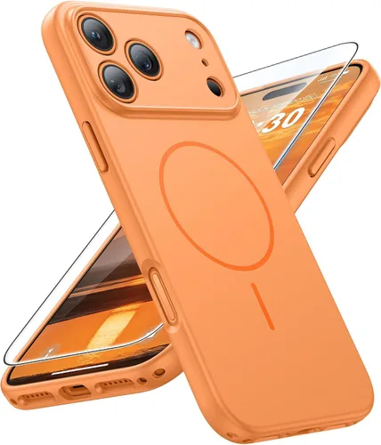 Vista 51 de FNTCASE Funda para iPhone 17 Pro: [Compatible con Magsafe] Fundas sólidas mate 17 Pro azul con protector de pantalla
