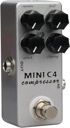 Vista 2 de Mini C4 Compresor Pedal de Efecto Guitarra Metal Shell Pedal Efectos True Bypass