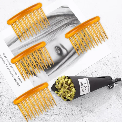 Vista 5 de ELANE 24 peines de plástico para cabello lateral con dientes para el cabello, accesorios para el cabello, peine para velo de boda para mujeres