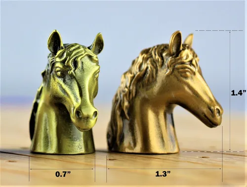 Vista 4 de Juego de mesa de carreras de caballos de metal con tablero de juego de madera gruesa y maciza de carreras de caballos (22 pulgadas, natrual), 11