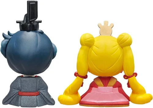 Vista 4 de Megahouse Sailor Moon Petit Chara Hinamatsuri: Usagi & Mamoru - Juego de 2 figuras, multicolor