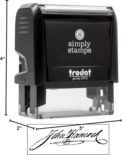 Vista 9 de Sello de firma personalizada - Insignia personalizada - Autoentintado - ¡Tu elección de 7 colores de tinta! (1, Grande)