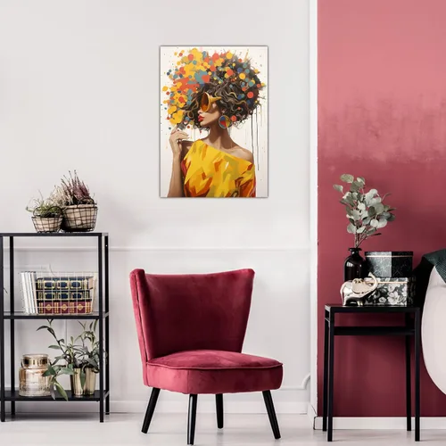 Vista 112 de Arte de pared afroamericano, decoración de rey y reina bailarín negro para sala de estar, arte de pareja de amor negro para dormitorio, lienzo