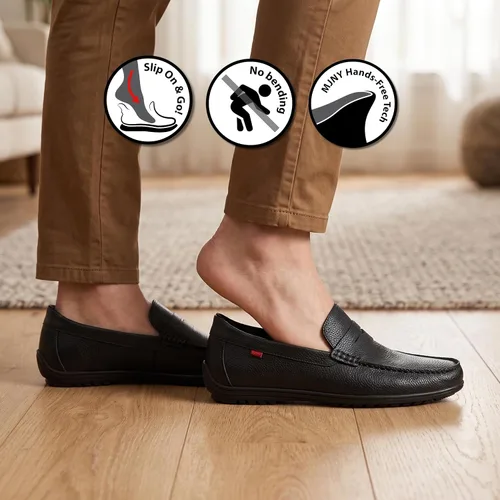 Vista 11 de Marc Joseph New York Mocasines Penny casuales sin cordones para hombre Negro