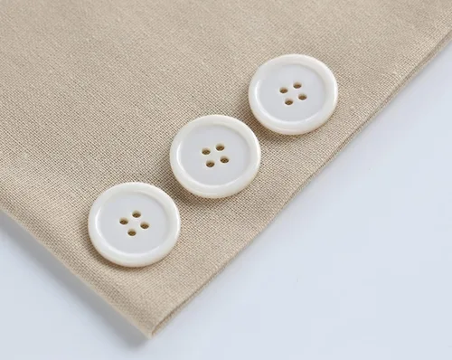 Vista 3 de 100 botones beige de 1 pulgada (0.984 in) botón de resina de 4 agujeros para coser y manualidades de bricolaje