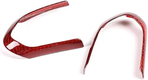 Vista 4 de YIWANG Rojo de fibra de carbono real coche volante botón marco ajuste para BMW F20 F22 F21 F30 F32 F33 F36 F06 F12 F13 X5 F15 X6 F16 M-Sport Auto