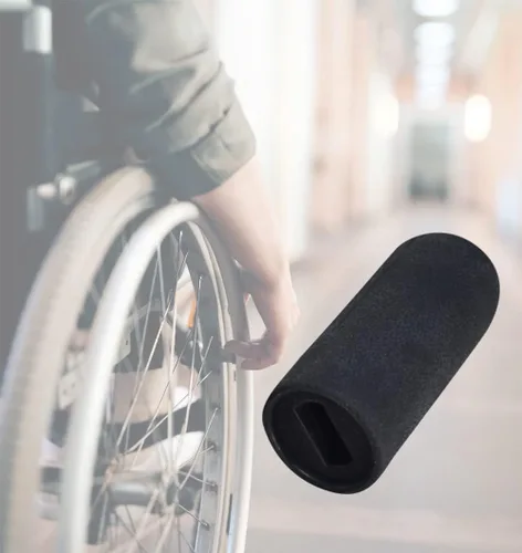 Vista 5 de AlveyTech Puntas de goma negras para cerraduras de ruedas planas estilo Invacare de 1/2" (juego de 2)