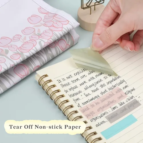 Vista 10 de Temiary 1000 hojas de notas adhesivas transparentes pastel con líneas, 3 x