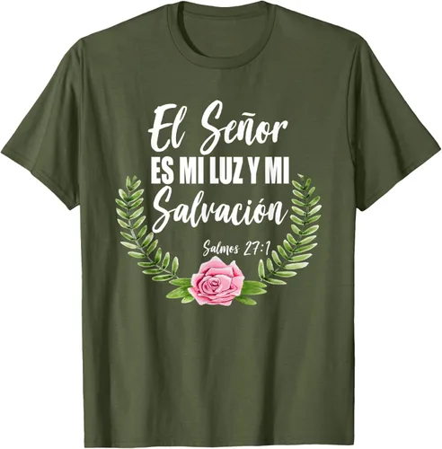 Vista 5 de El Señor Es Mi Luz - Camiseta de la Biblia Cristiana Española Negro