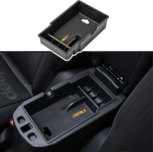 Vista 10 de EDBETOS Organizador de bandeja de consola central compatible con accesorios Jeep Renegade 2015-2019 2020 2021 2022 2023, caja de guantes de Negro