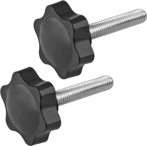 Vista 9 de 6 Piezas de Pomo de Estrella Roscado de M4 x 20mm, Manija de Perilla de Sujeción en Forma de Hexágono de Plástico para Reemplazo de Base de Paraguas