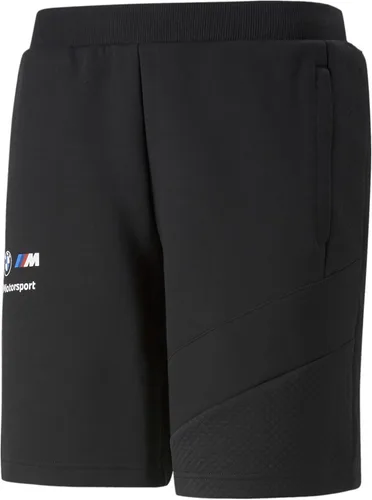 Vista 4 de PUMA Pantalones cortos de forro polar para hombre BMW M Motorsport Essentials de 8.6 pulgadas, pantalones cortos casuales con cordón
