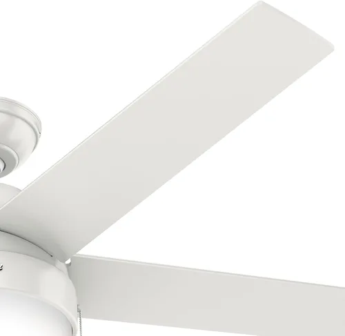 Vista 9 de Hunter Anslee, Ventilador de techo, para interiores, con luz LED, 52 pulgadas, blanco fresco Montaje estándar, cadena de tracción, 5 cuchillas