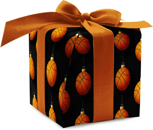 Vista 9 de Bonito papel de regalo de baloncesto grueso, adorno de Navidad, decoración de fiesta de vacaciones (rollo de 6 pies x 30 pulgadas)