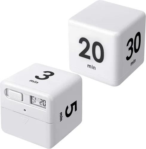 Vista 12 de Weewooday Temporizador de productividad de cubo de 2 piezas, sensor de gravedad abatible, cuenta regresiva, temporizador de entrenamiento, gestión