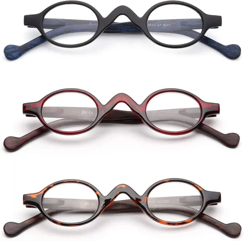 Vista 5 de JM Gafas de lectura con bisagra de resorte, 4 pares redondos y 3 pares de estilo ovalado +2.0