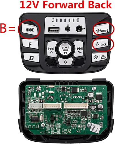 Vista 2 de 12V Coche eléctrico para niños Multifuncional PCB Blanco y Negro Panel Central, Placa de Circuito Impreso Control Entretenimiento Sistema Operativo
