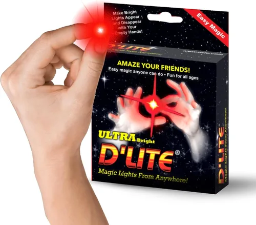 Vista 9 de D'lite Juego de trucos de iluminación de pulgar mágico, 2 dedos mágicos originales increíbles y ultra brillantes, trucos de magia de primer plano