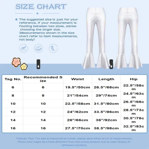 Vista 7 de Pantalones acampanados metálicos brillantes para niñas y niños, con lentejuelas, con volantes, para danza, yoga, leggings