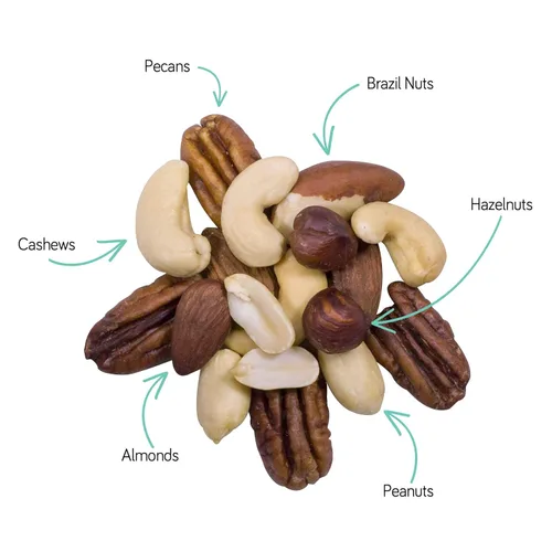 Vista 3 de Mini bolsas de bocadillos de nueces mixtas con cacahuetes, 1.5 onzas, 120