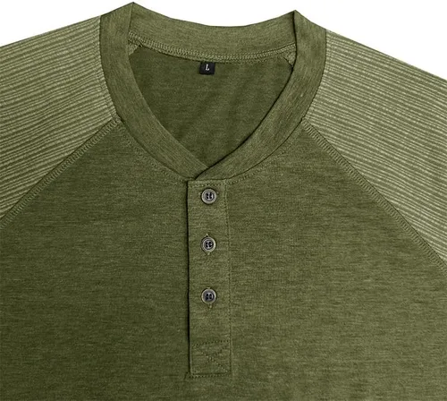 Vista 3 de compulsoryking Summer Plain Blank Men T Shirt Buttons T-Shirts for Men Basic Casual Slim Fit Henley Casual Henley T-Shirts