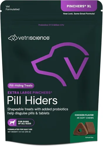 Vista 9 de VetriScience Pinchers extra grandes, píldoras masticables no grasosas con probióticos para perros, píldoras de disfraz, cápsulas y tabletas, salud