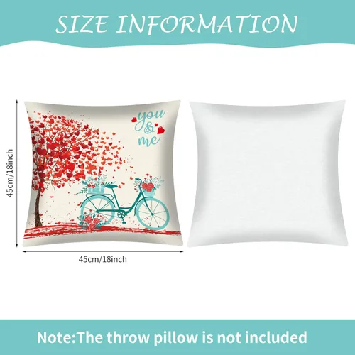 Vista 4 de Tatuo 8 fundas de almohada de San Valentín, fundas de almohada de corazón de 18 x 18 pulgadas, fundas de cojín decorativas, regalo de San Valentín