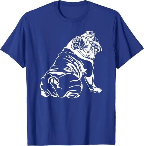 Vista 20 de Gracioso Bulldog Inglés playera perro Hund playera regalo, Azul (Heather blue)