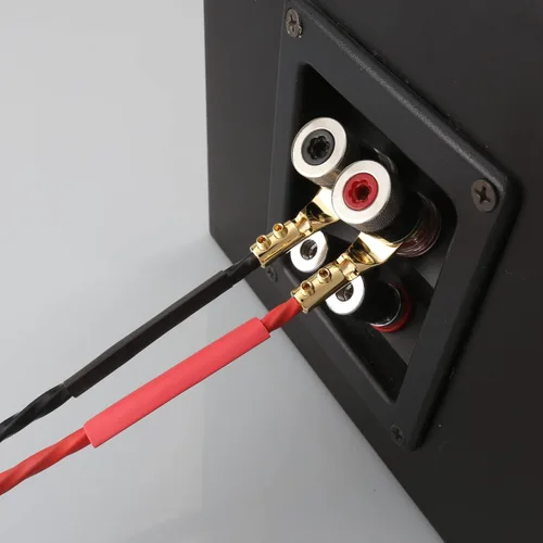 Vista 6 de 4 conectores de pala, horquilla de audio de cobre puro de 45 grados, enchufe de espada en Y, tubo termorretráctil y llave hexagonal, enchufe