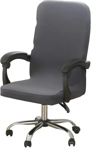 Vista 11 de Fundas elásticas para sillas de oficina, extraíbles y lavables, antipolvo, de elastano, fundas protectoras para sillas giratorias universales, Beige