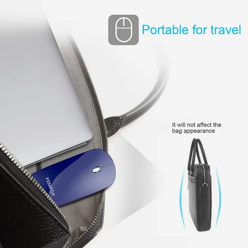 Vista 39 de FENIFOX mini mouse Bluetooth, mouse óptico móvil portable ultrafino con batería recargable para PC, Mac, laptop, tablet Android, Negro
