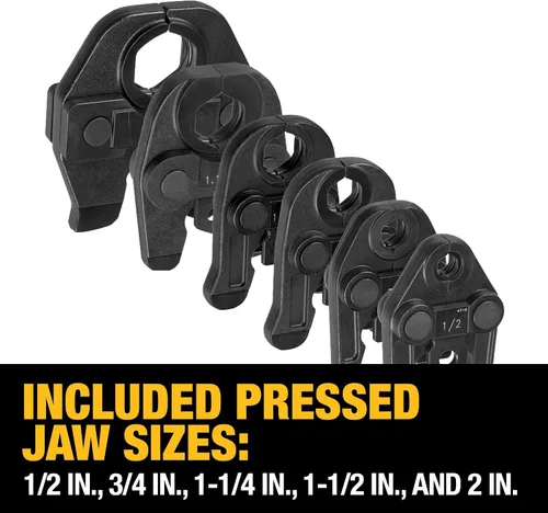 Vista 11 de DEWALT 20V MAX Kit de herramienta de presión para tubería de plomería inalámbrica con cabezas de engaste, herramienta de prensa profesional