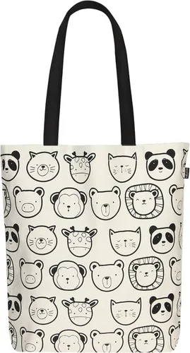 Vista 14 de Ecoright - Bolsa de mano para mujer con cremallera, bolsa de mano pequeña, bolsa de lona, bolsa de algodón reutilizable para playa, comestibles