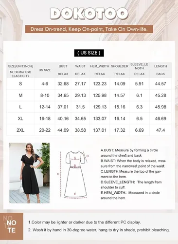 Vista 4 de Dokotoo Vestido de fiesta elegante con cuello en V para mujer, vestido de manga corta, vestido de patinadora, vestidos de invitados de boda