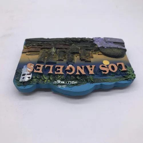 Vista 5 de 3D Los Ángeles USA imán para refrigerador turístico recuerdos de viaje hecho a mano resina artesanía pegatinas magnéticas decoración hogar cocina