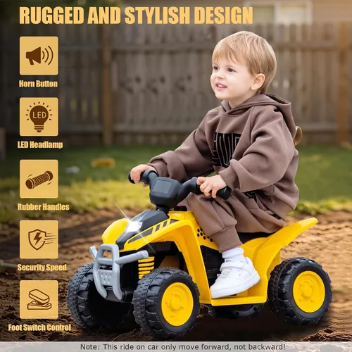 Vista 2 de Cuatrimoto de 6 V para niños, cuatrimoto eléctrico con licencia alimentada