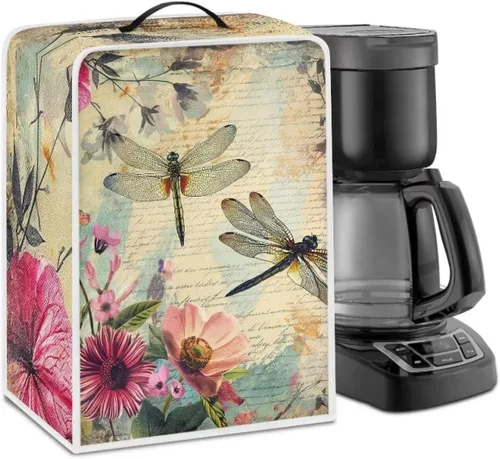 Vista 27 de DISNIMO Cubierta antipolvo para cafetera de mariposa azul, fundas para máquina de hacer café de cocina con mango superior, cubierta