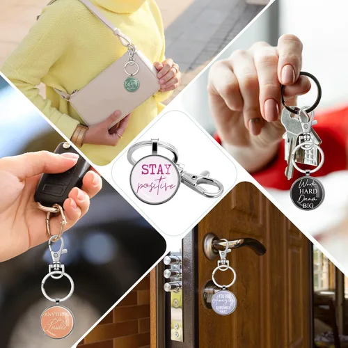 Vista 4 de Llavero inspirador a granel para mujeres, hombres, profesores, empleados, apreciación positiva, oficina, negocios, regalos
