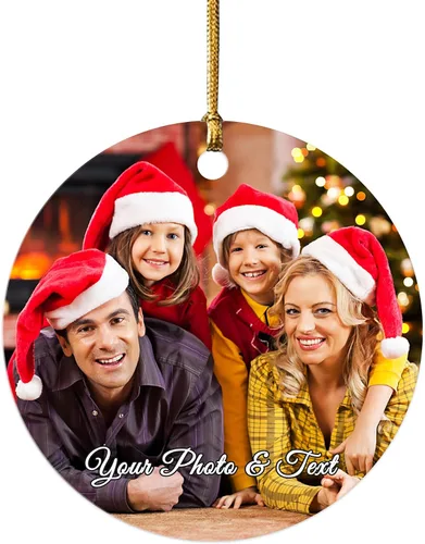 Vista 11 de Impreso en EE. UU. Adornos de Navidad personalizados con foto de perro, adorno de árbol de Navidad con nombre y foto de cachorro personalizados