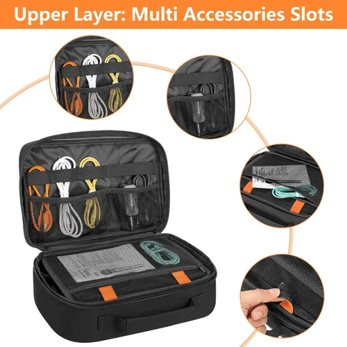 Vista 3 de PGmoon Funda de transporte de micrófono inalámbrico con 3 ranuras, bolsa de almacenamiento para micrófono de 3 micrófonos de hasta 11 pulgadas