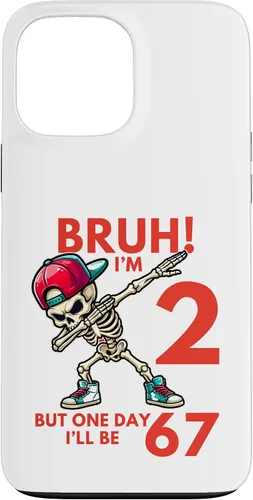 Vista 24 de Bruh I'm 2 But One-Day I'll Be 67 Retro 2nd Birthday Kids Case for iPhone XR